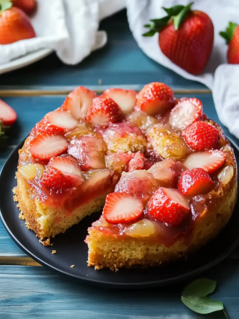 Indulge in Keto Strawberry Rhubarb Upside Down Cake Bliss 3 Keto Strawberry Rhubarb Upside Down Cake