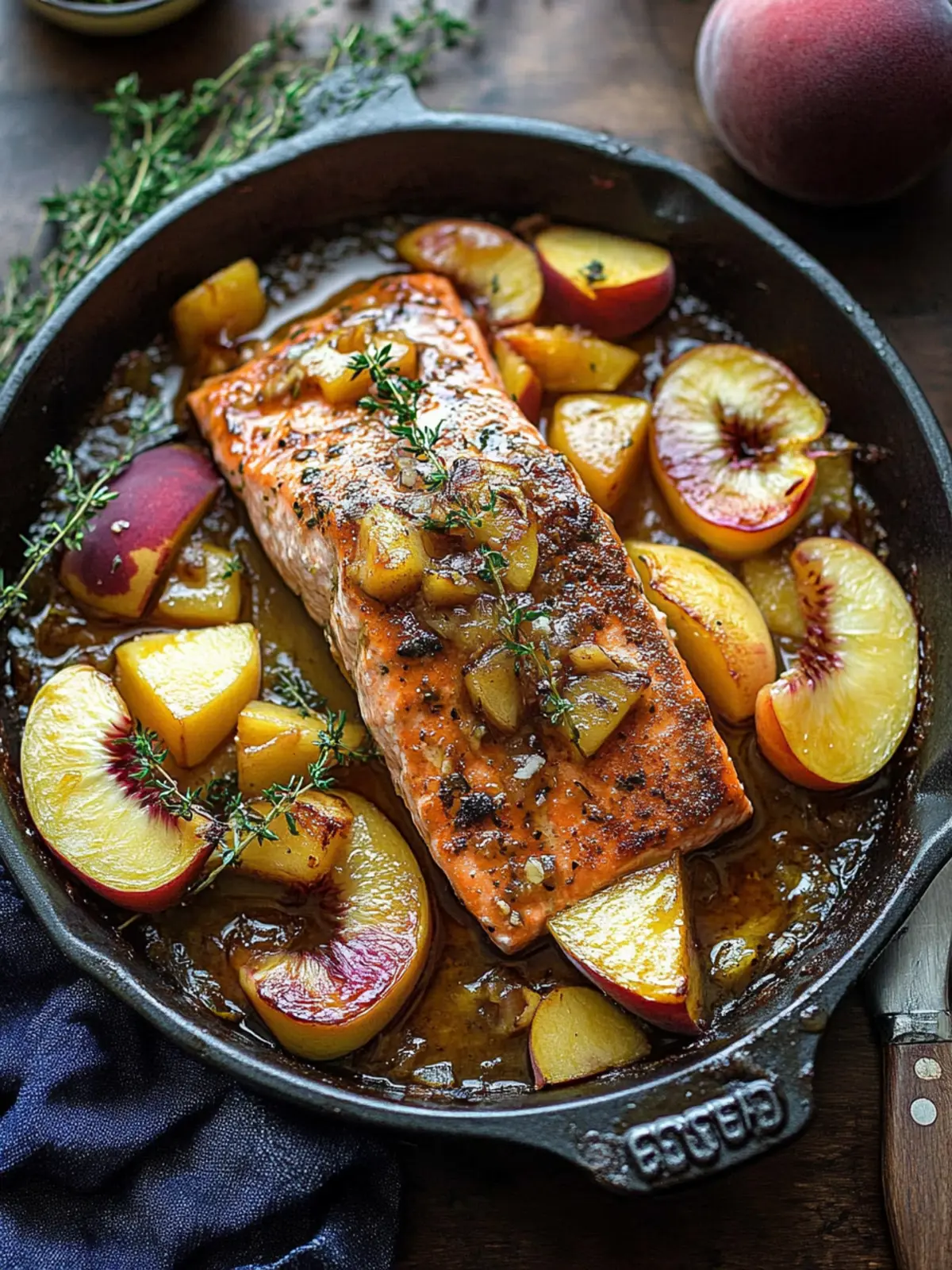 Bourbon Peach Roasted Salmon: A Sweet & Savory Delight 2 Bourbon Peach Roasted Salmon
