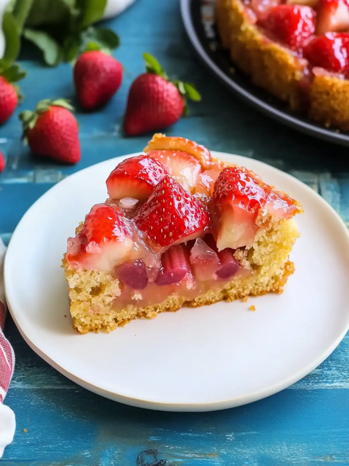 Indulge in Keto Strawberry Rhubarb Upside Down Cake Bliss 2 Keto Strawberry Rhubarb Upside Down Cake