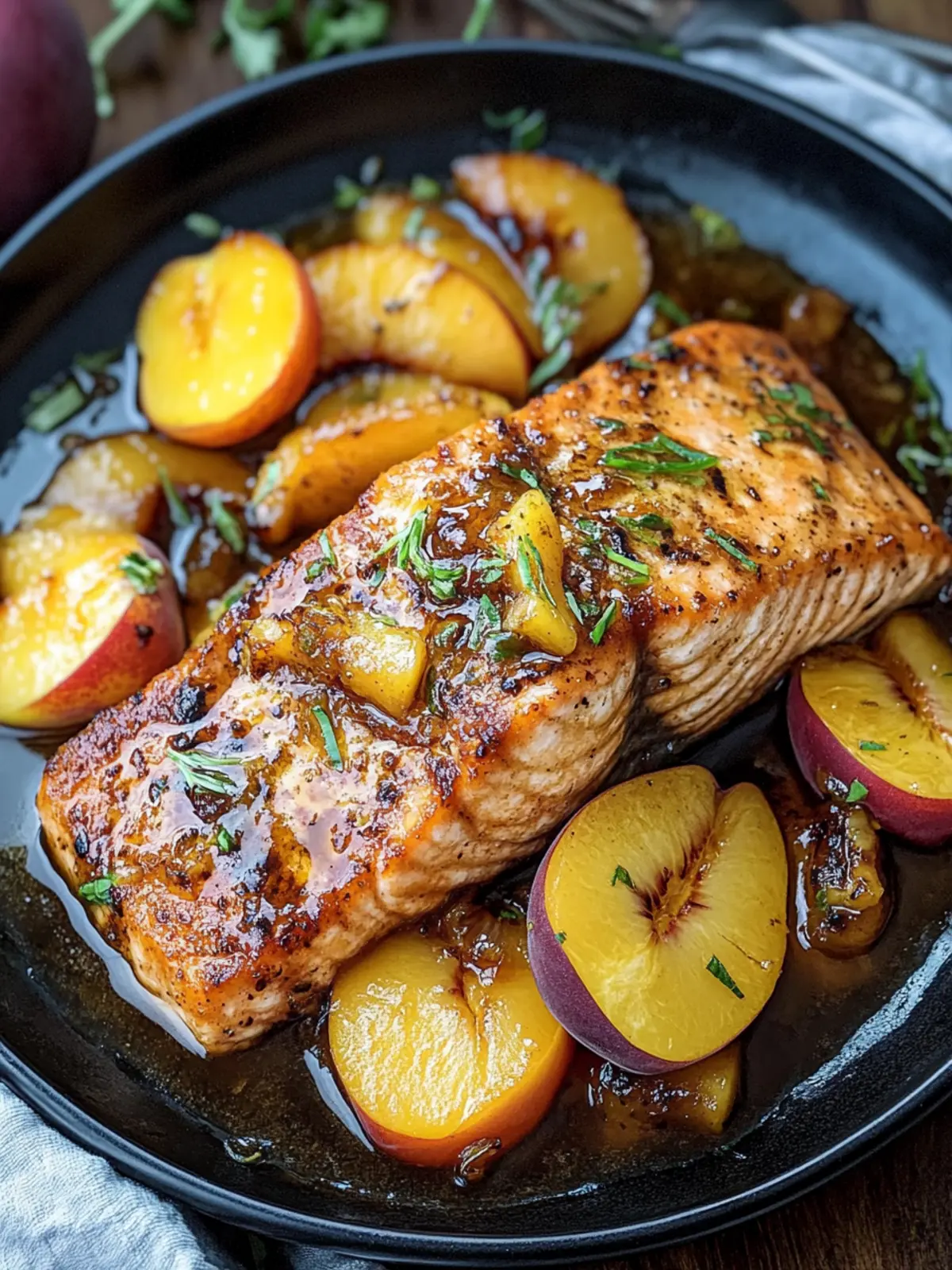 Bourbon Peach Roasted Salmon: A Sweet & Savory Delight 4 Bourbon Peach Roasted Salmon