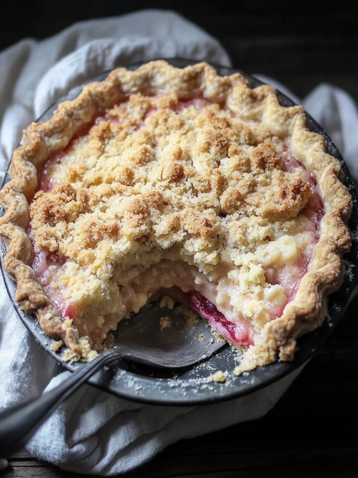 Amish Rhubarb Custard Pie with Crumb Topping Bliss 5 Amish Rhubarb Custard Pie with Crumb Topping