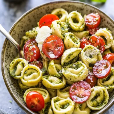Easy Pesto Tortellini Pasta Salad