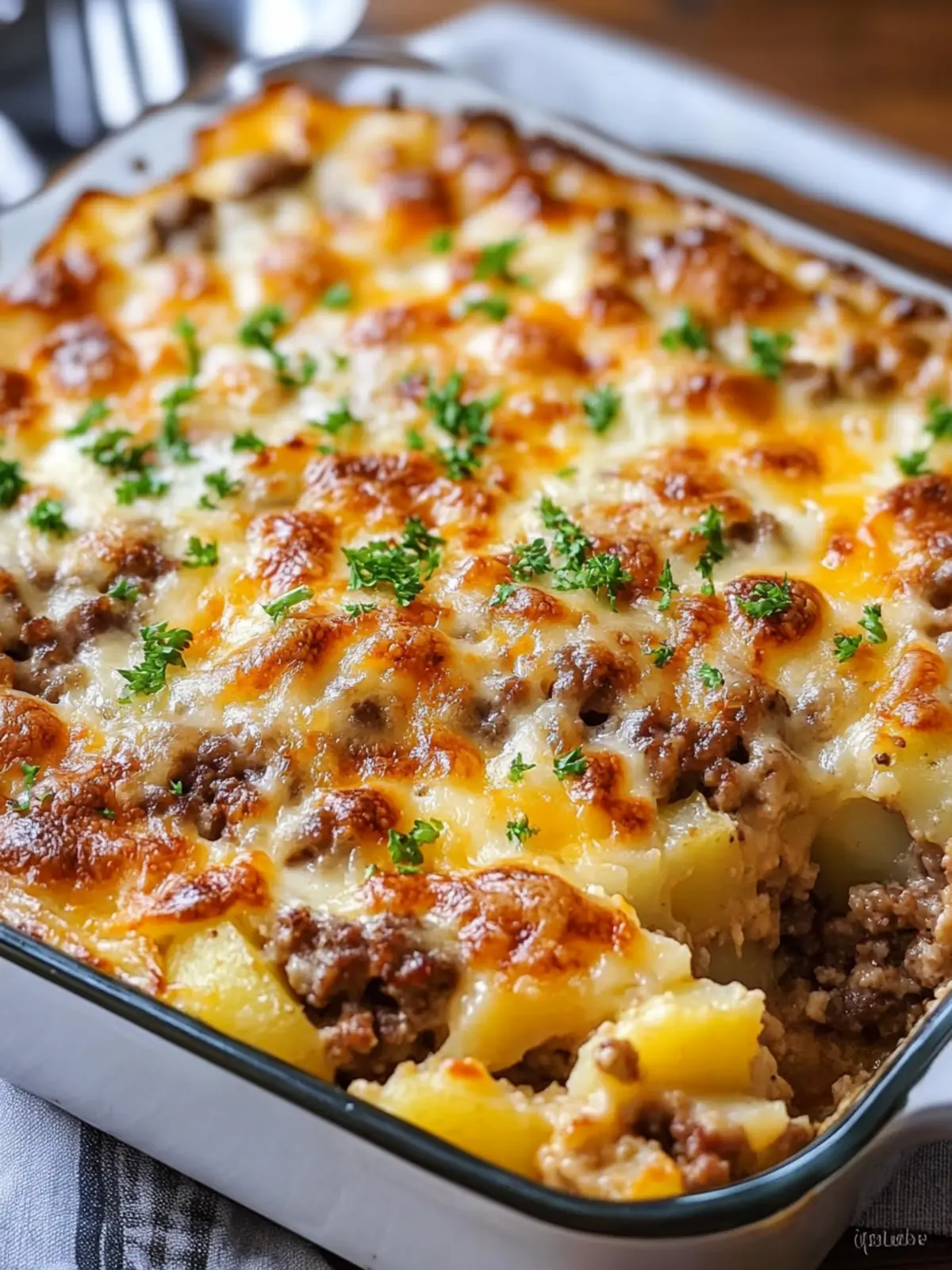 Cheesy Hamburger Potato Casserole: Comfort Food Bliss! 2 Cheesy Hamburger Potato Casserole