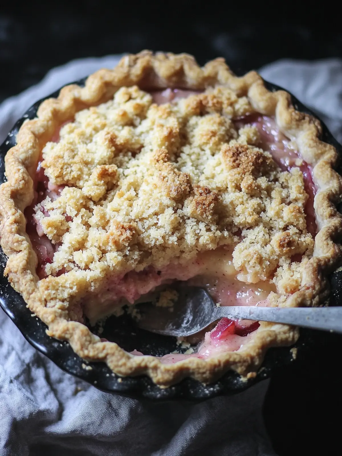 Amish Rhubarb Custard Pie with Crumb Topping Bliss 4 Amish Rhubarb Custard Pie with Crumb Topping