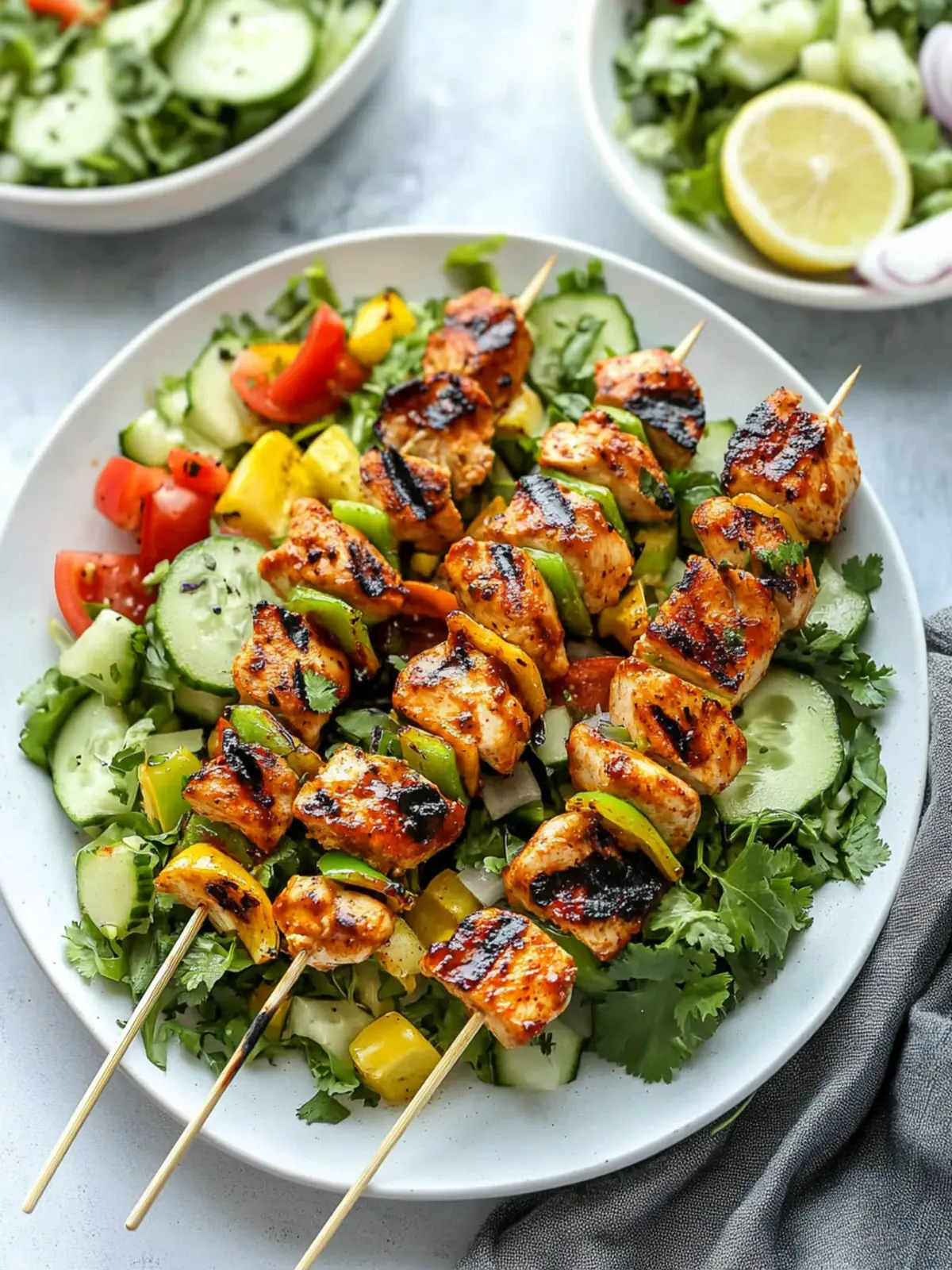 BBQ Chicken Skewer Salad