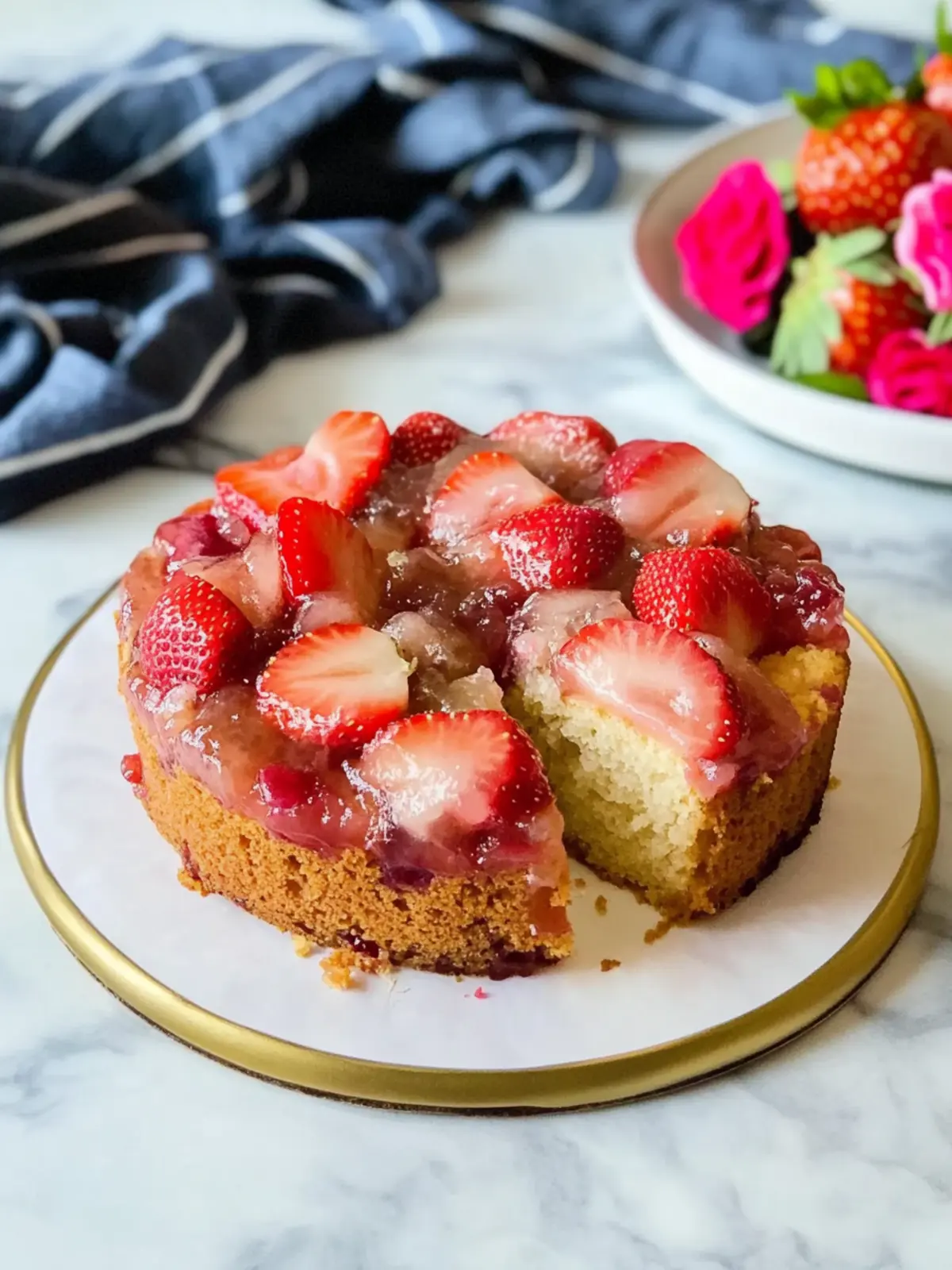 Indulge in Keto Strawberry Rhubarb Upside Down Cake Bliss 4 Keto Strawberry Rhubarb Upside Down Cake