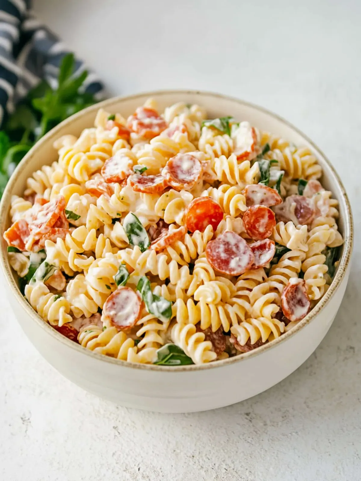 Simple Bacon Pasta Salad With Ranch