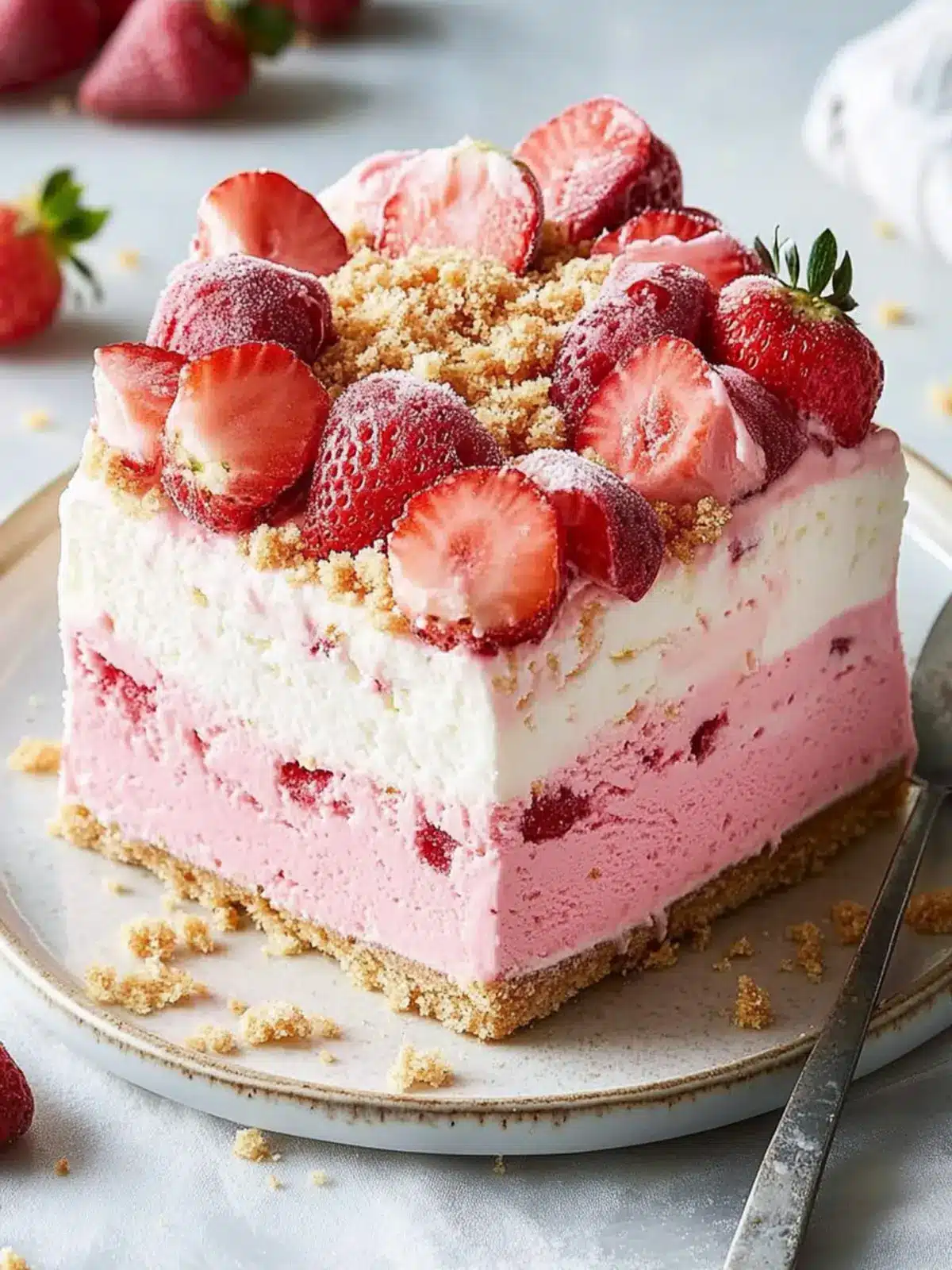 Strawberry Ice Cream Cake: Easy Nostalgic Summer Treat 5 Strawberry Ice Cream Cake