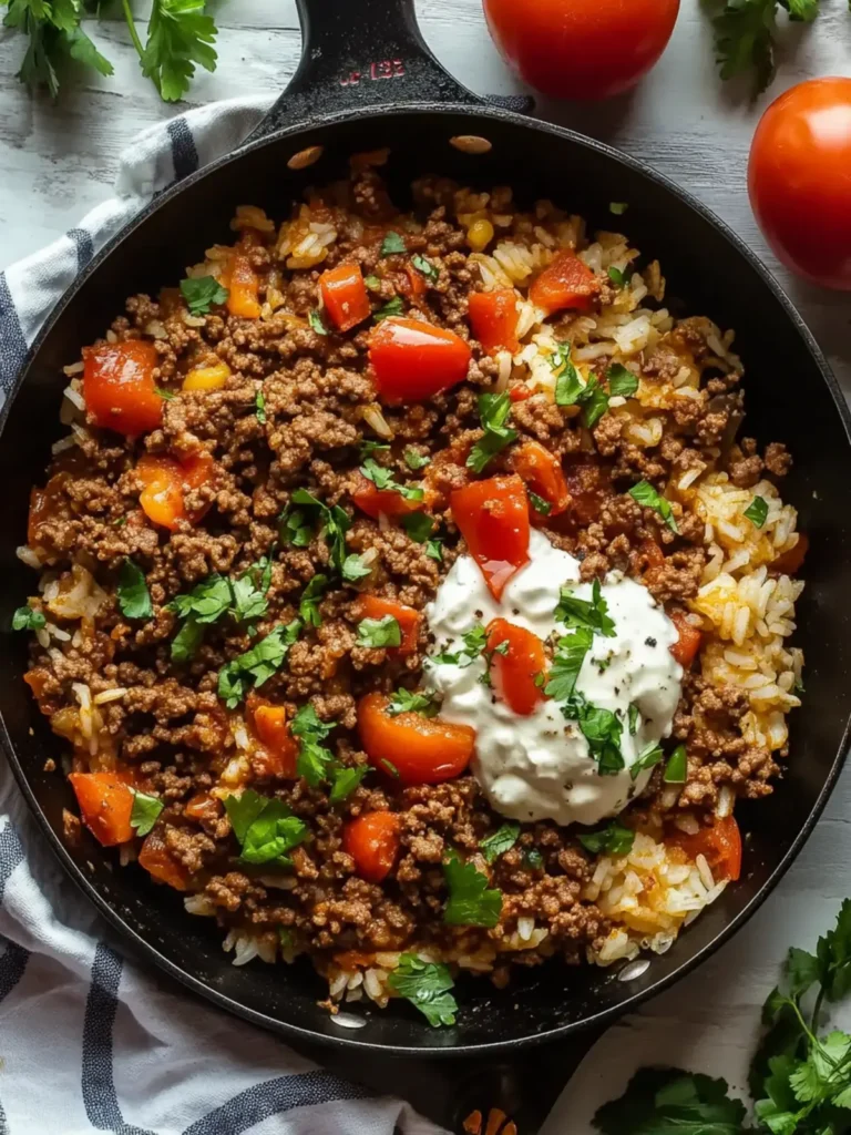Easy Ground Beef and Rice Skillet (30Minutes)