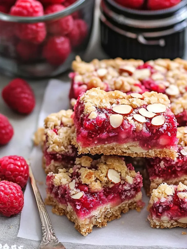 Raspberry Rhubarb Almond Bars