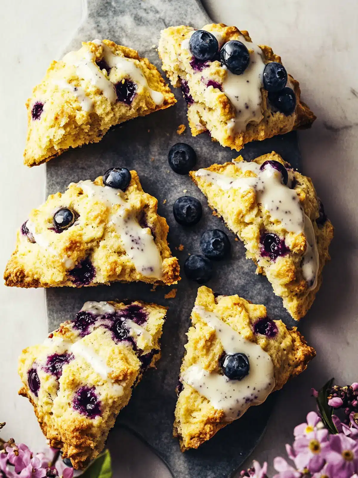 Irresistible Blueberry Scones with Zesty Lemon Glaze 2 Blueberry Scones