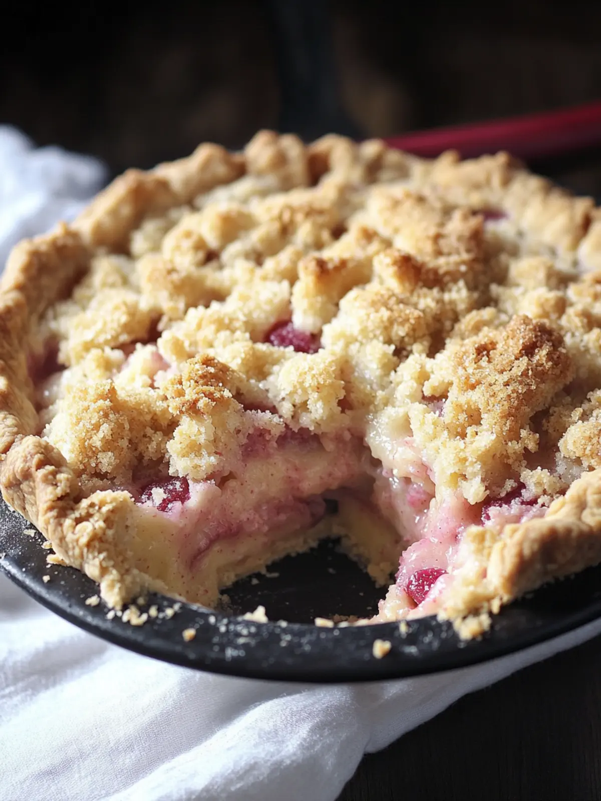 Amish Rhubarb Custard Pie with Crumb Topping Bliss 3 Amish Rhubarb Custard Pie with Crumb Topping