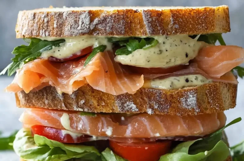 Salmon Sandwich with Dijon Sauce