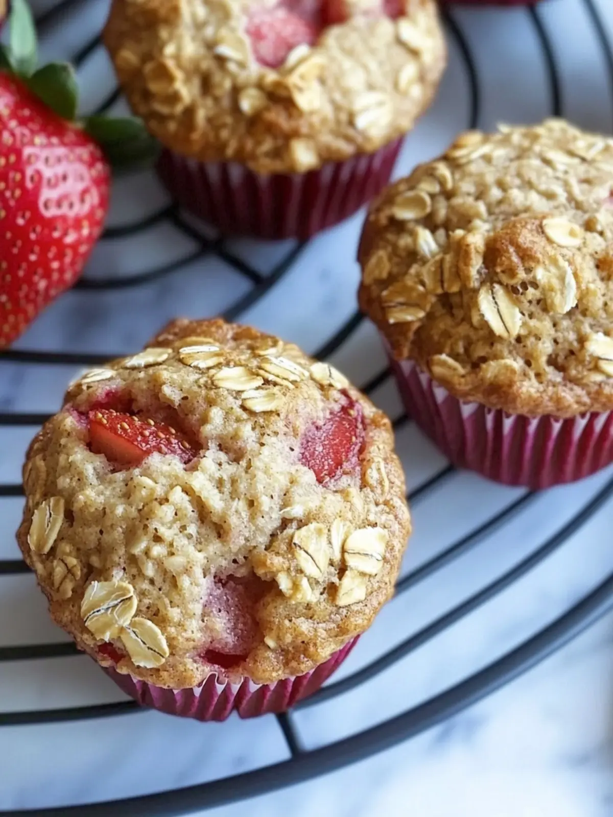 Perfect Strawberry Rhubarb Baked Oatmeal Muffins Recipe 4 Strawberry Rhubarb Baked Oatmeal Muffins