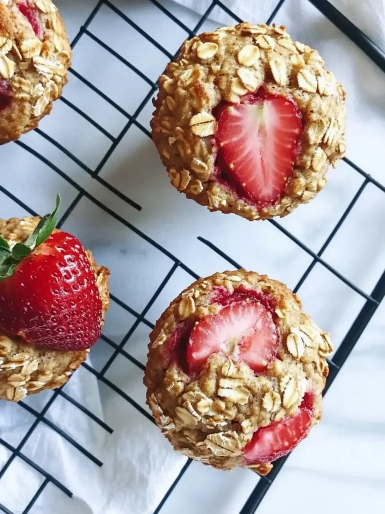 Perfect Strawberry Rhubarb Baked Oatmeal Muffins Recipe 3 Strawberry Rhubarb Baked Oatmeal Muffins