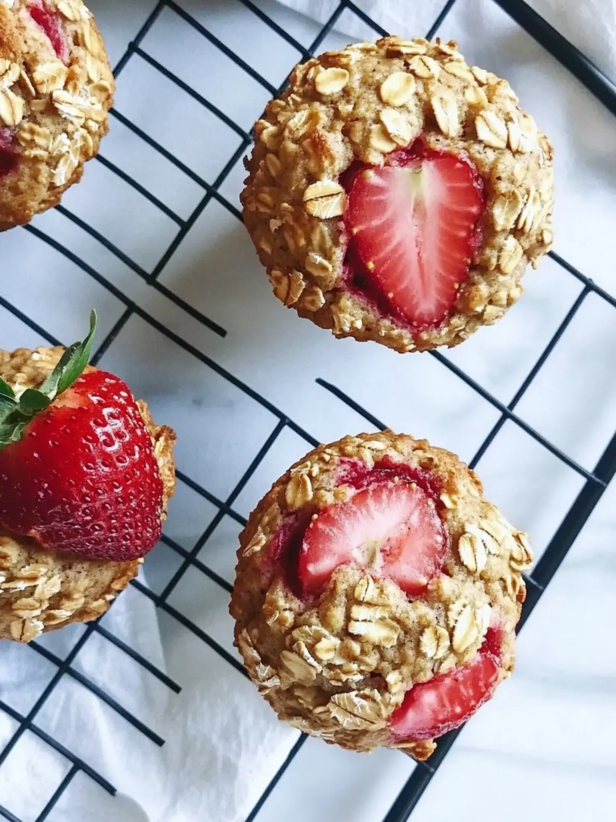Perfect Strawberry Rhubarb Baked Oatmeal Muffins Recipe 3 Strawberry Rhubarb Baked Oatmeal Muffins