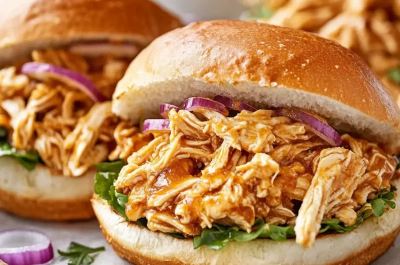 Slow Cooker Honey Mustard Shredded Chicken Sandwich Recipe