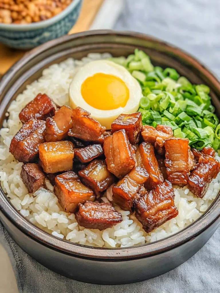 Taiwanese Braised Pork Belly Rice (Lu Rou Fan)- Made EASY!
