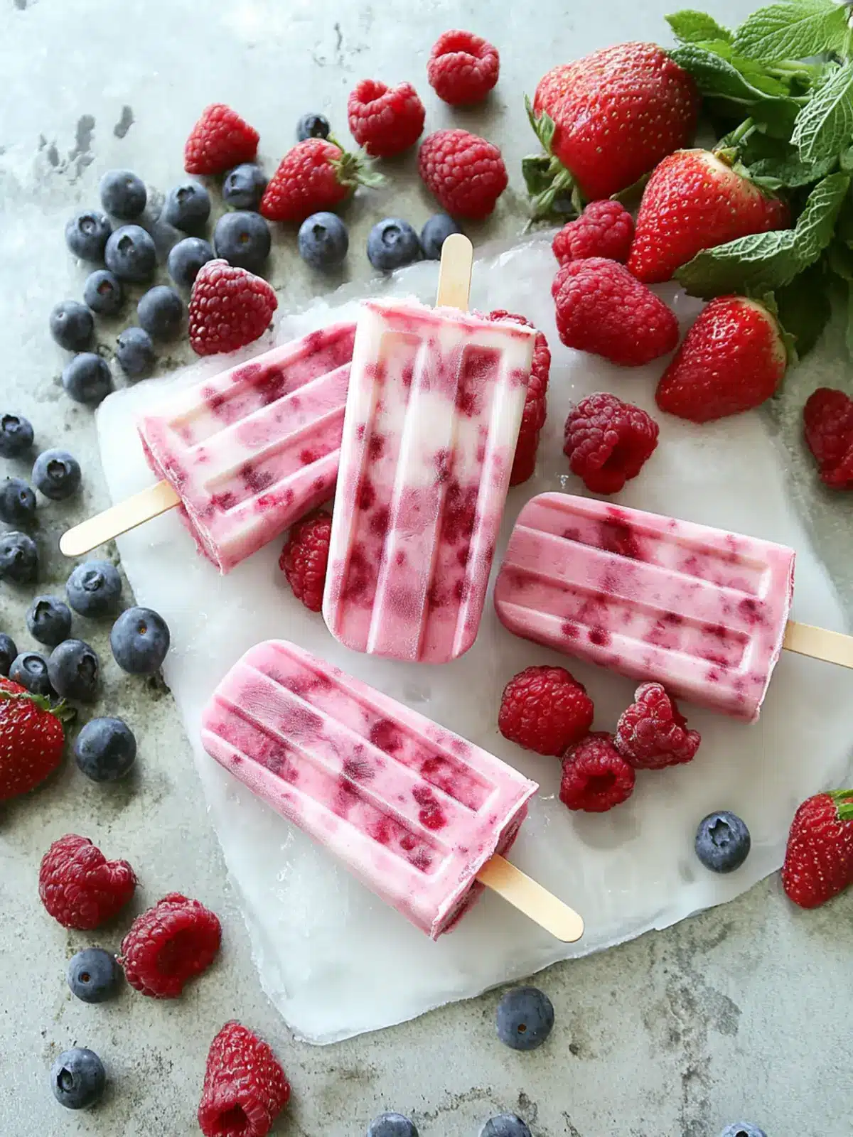 Berry Yogurt Popsicles