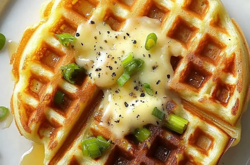 Savory Waffles with Asparagus, Gruyere and Onion