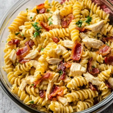 Chicken Bacon Ranch Pasta Salad Perfect for Summer Gatherings 9 Chicken Bacon Ranch Pasta Salad