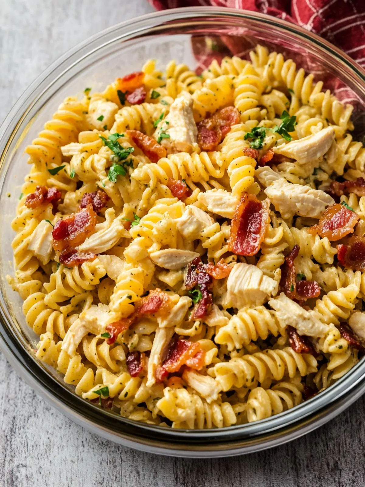 Chicken Bacon Ranch Pasta Salad