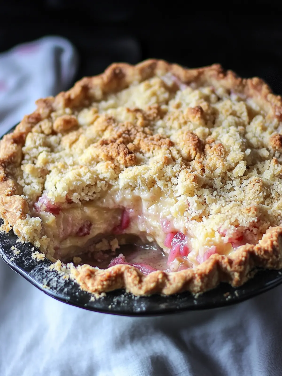 Amish Rhubarb Custard Pie with Crumb Topping Bliss 2 Amish Rhubarb Custard Pie with Crumb Topping