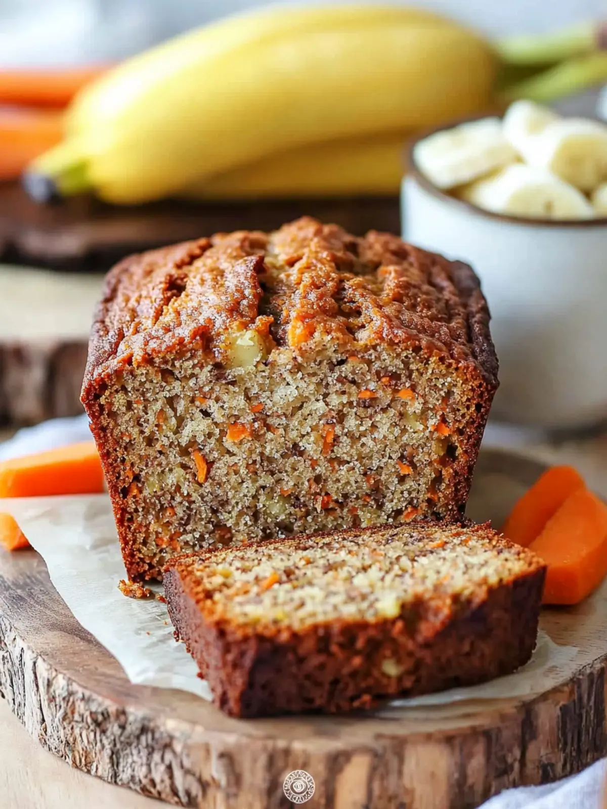 Moist Carrot Banana Bread with Crispy Walnuts and Coconut 4 Carrot Banana Bread