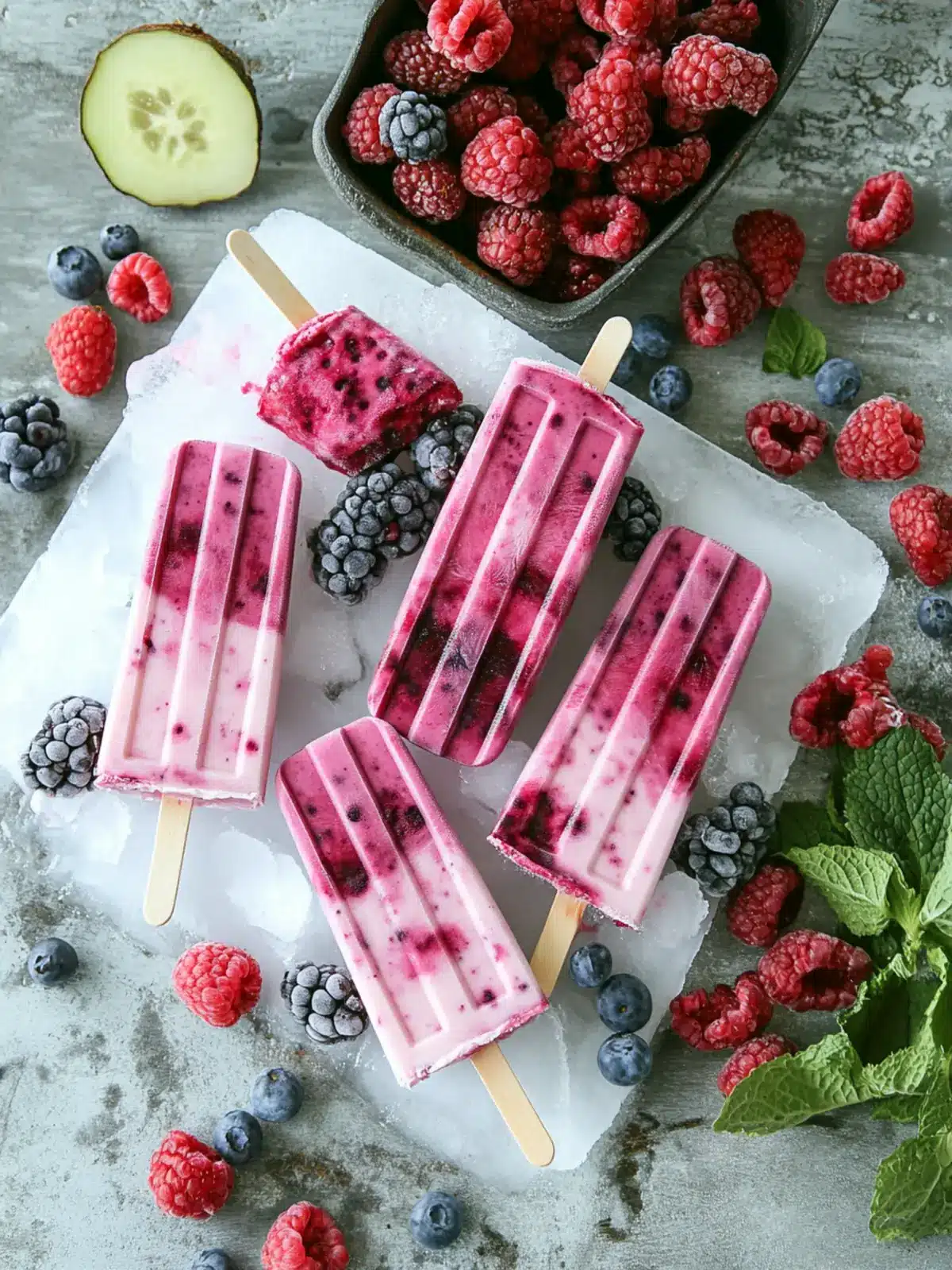 Berry Yogurt Popsicles