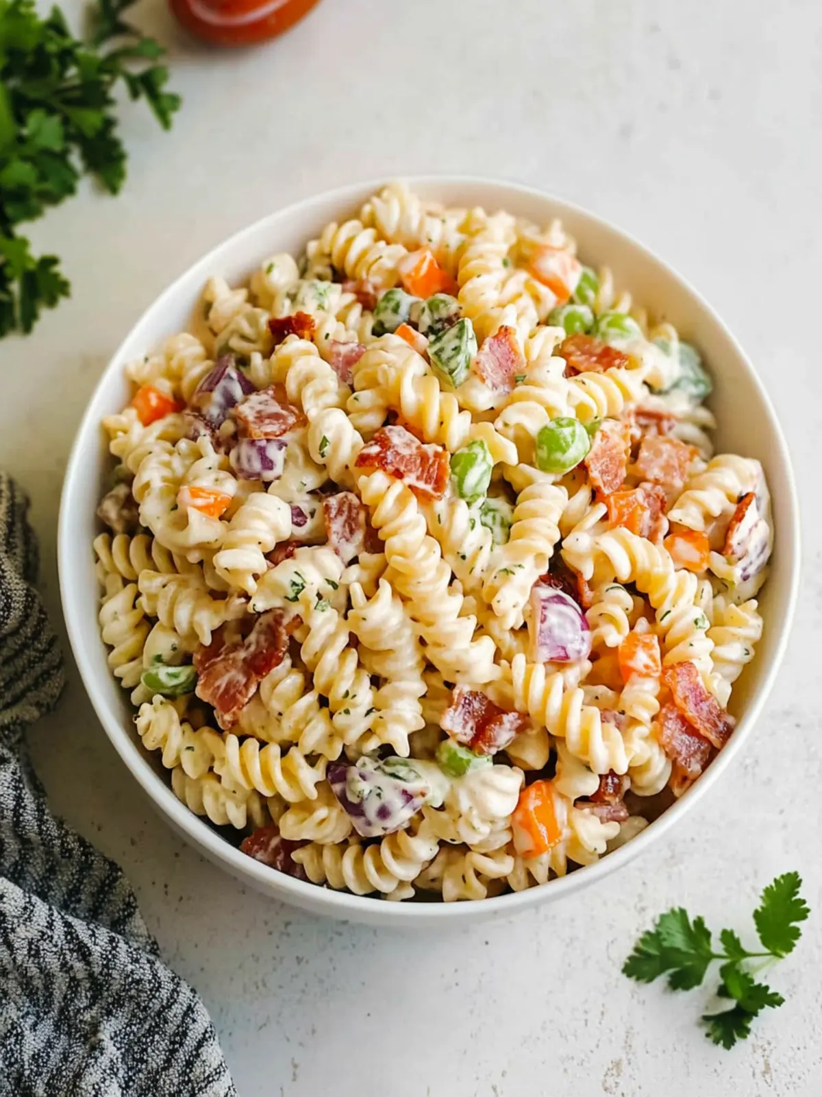 Simple Bacon Pasta Salad With Ranch