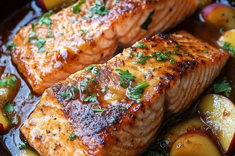 Bourbon Peach Roasted Salmon