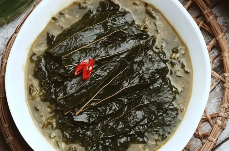 Filipino Laing (Taro Leaves in Coconut Milk)