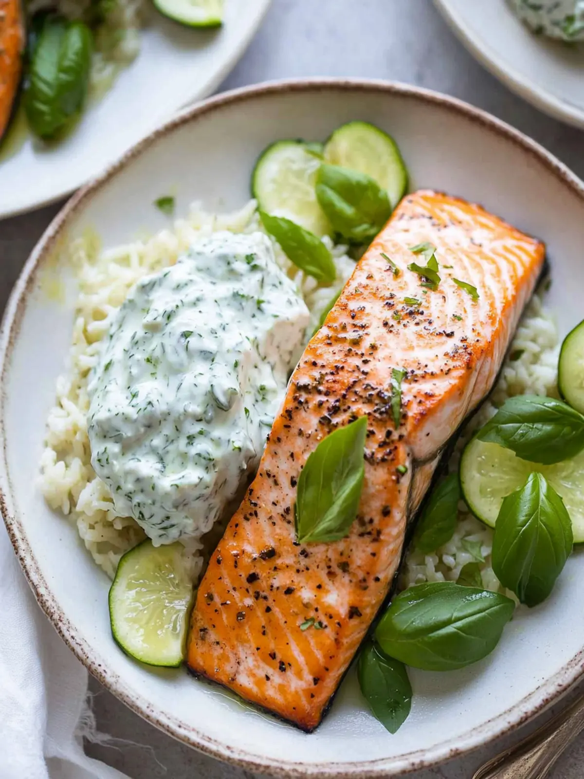 15-Minute Pan Seared Salmon with Zesty Basil Tzatziki Bliss 5 15-Minute Pan Seared Salmon with Basil Tzatziki