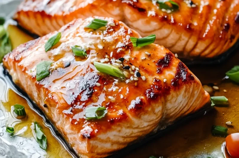 Savory Baked Miso Salmon with Sweet Honey Drizzle