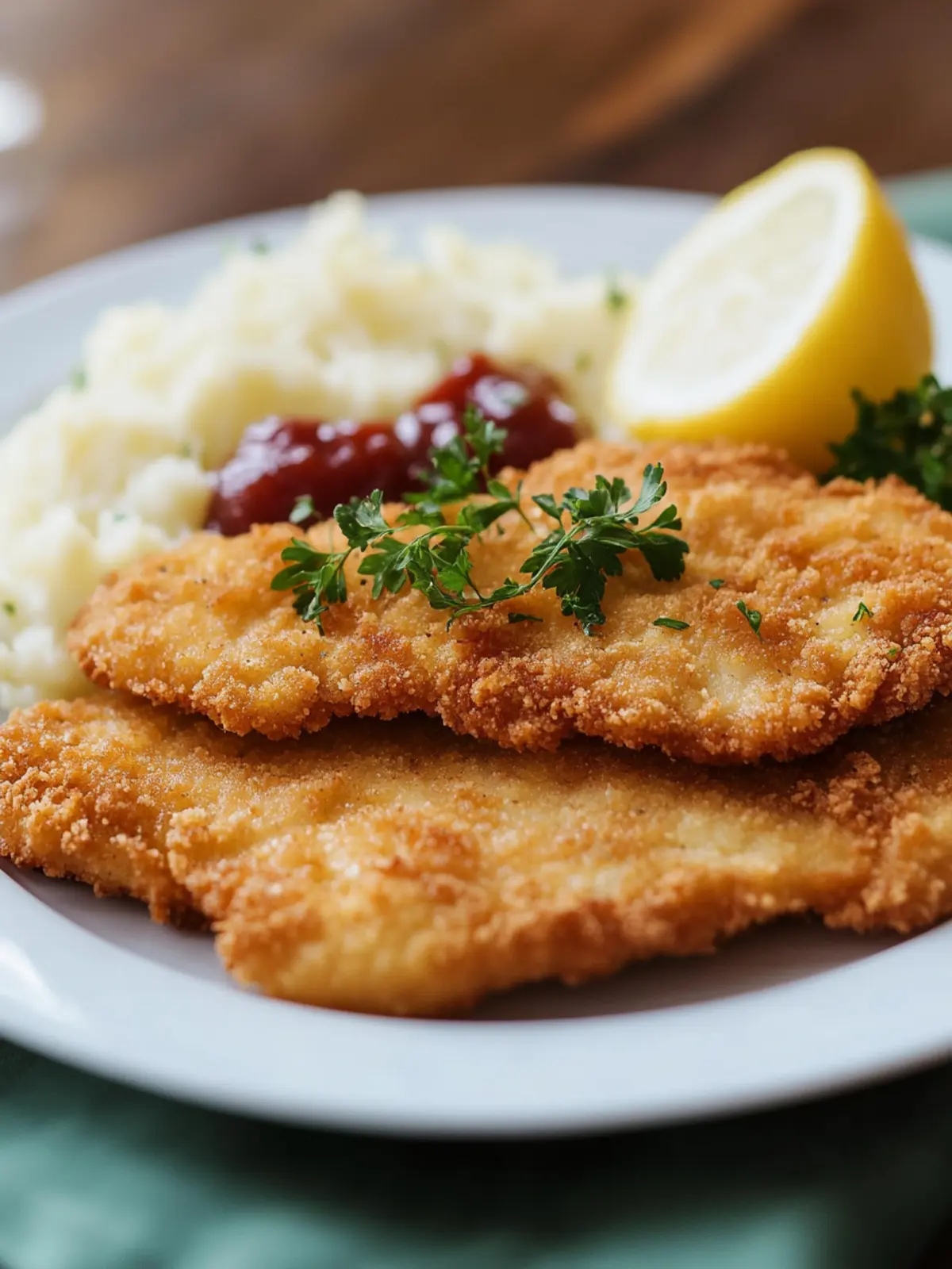 Crispy German Wiener Schnitzel: A Comfort Food Masterpiece 3 German Wiener Schnitzel (Breaded Veal Cutlet)