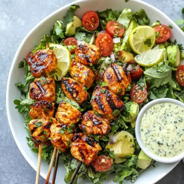 BBQ Chicken Skewer Salad