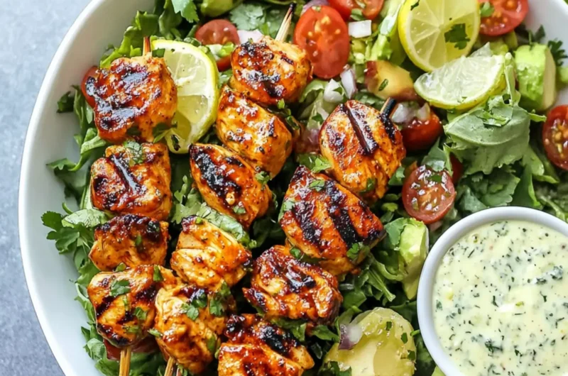 BBQ Chicken Skewer Salad