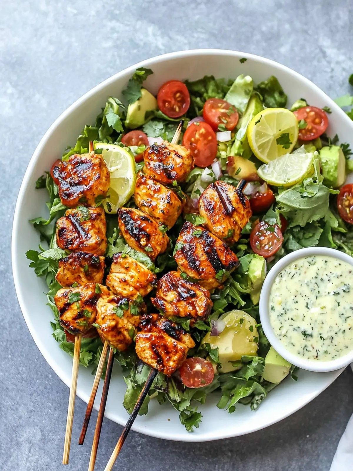 BBQ Chicken Skewer Salad