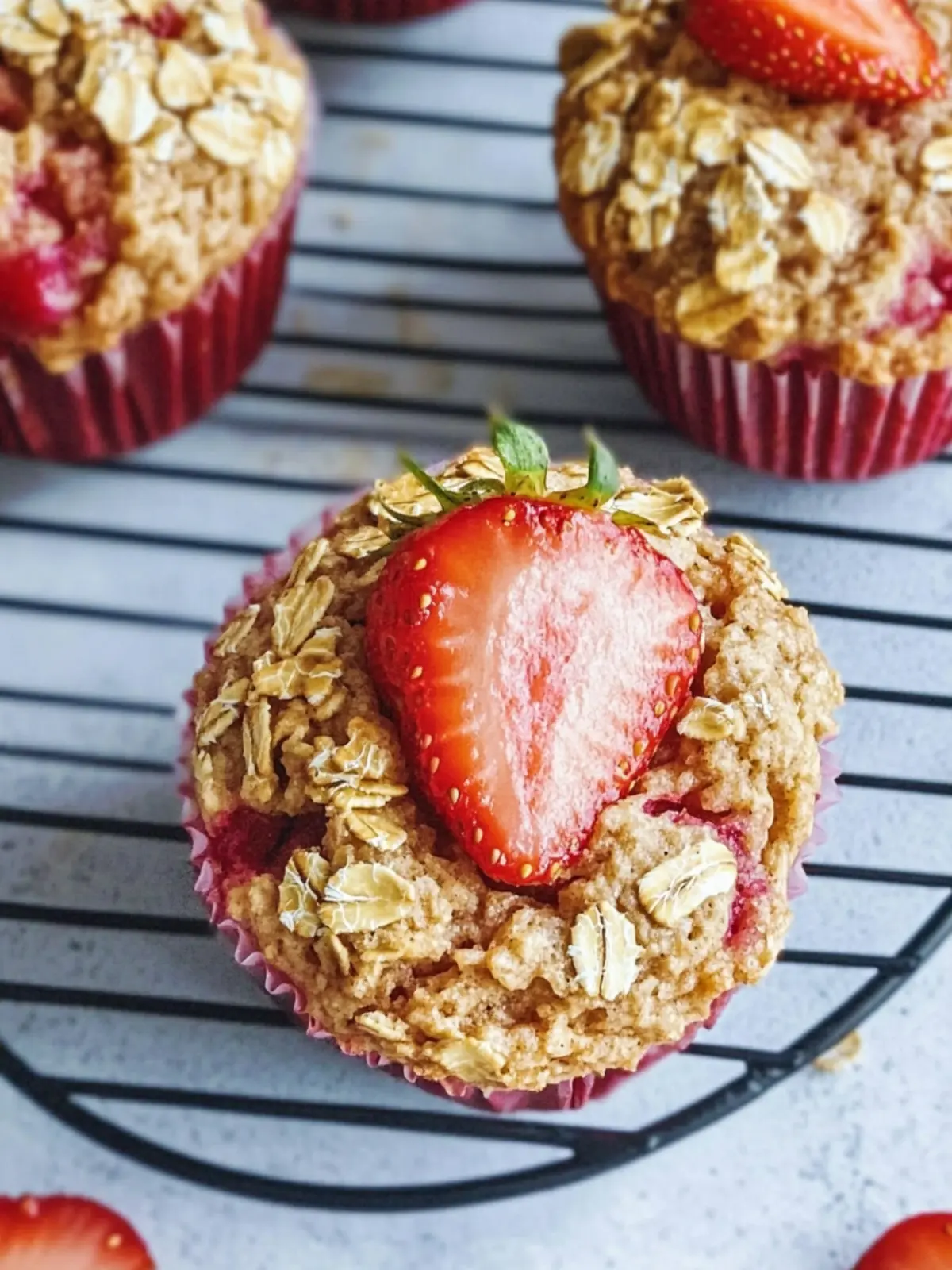 Perfect Strawberry Rhubarb Baked Oatmeal Muffins Recipe 2 Strawberry Rhubarb Baked Oatmeal Muffins