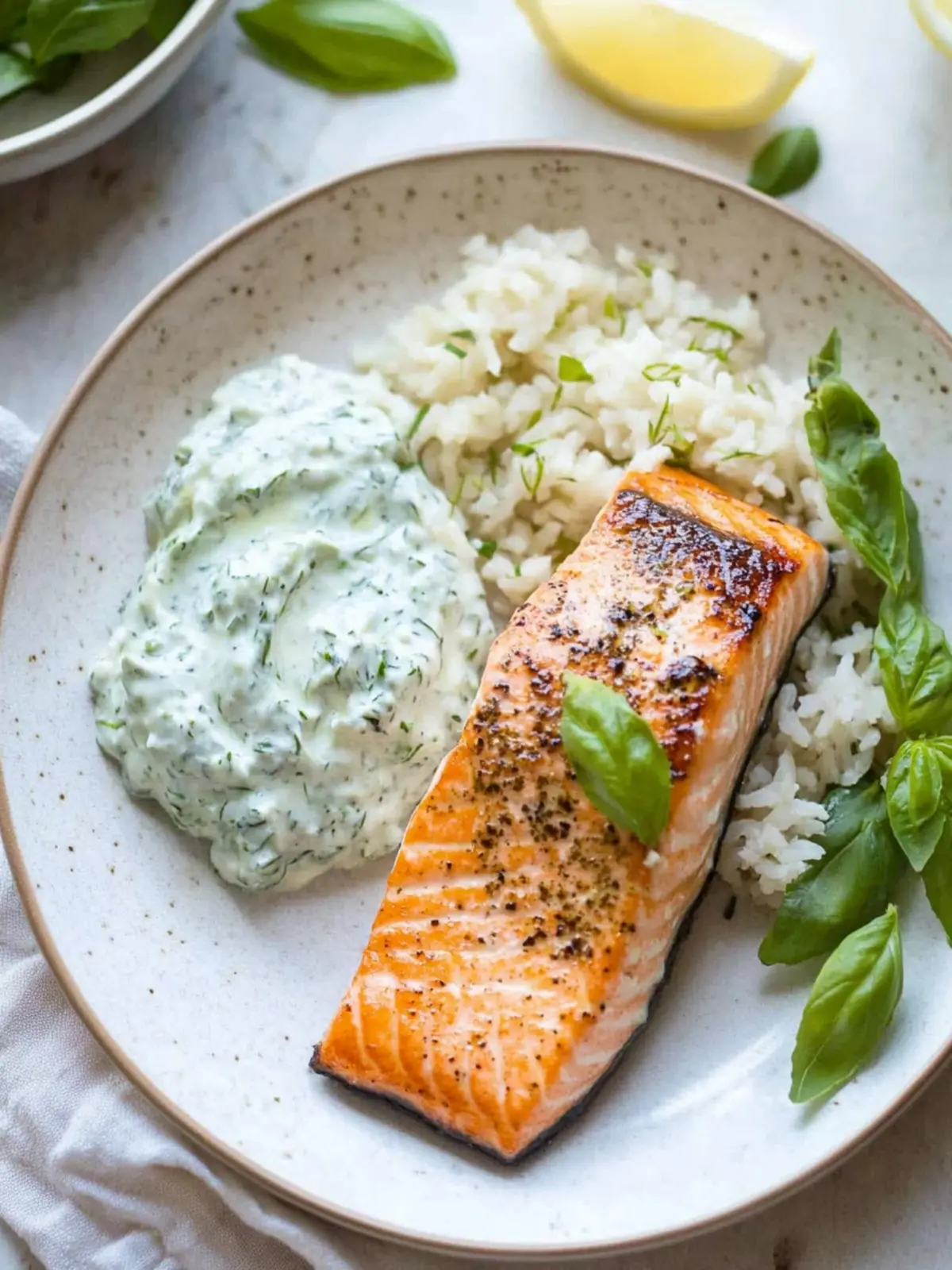 15-Minute Pan Seared Salmon with Zesty Basil Tzatziki Bliss 3 15-Minute Pan Seared Salmon with Basil Tzatziki