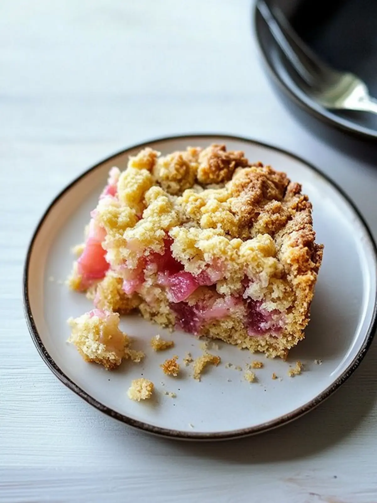 Irresistible Rhubarb Buckle with Buttery Crumb Topping 2 Rhubarb Buckle