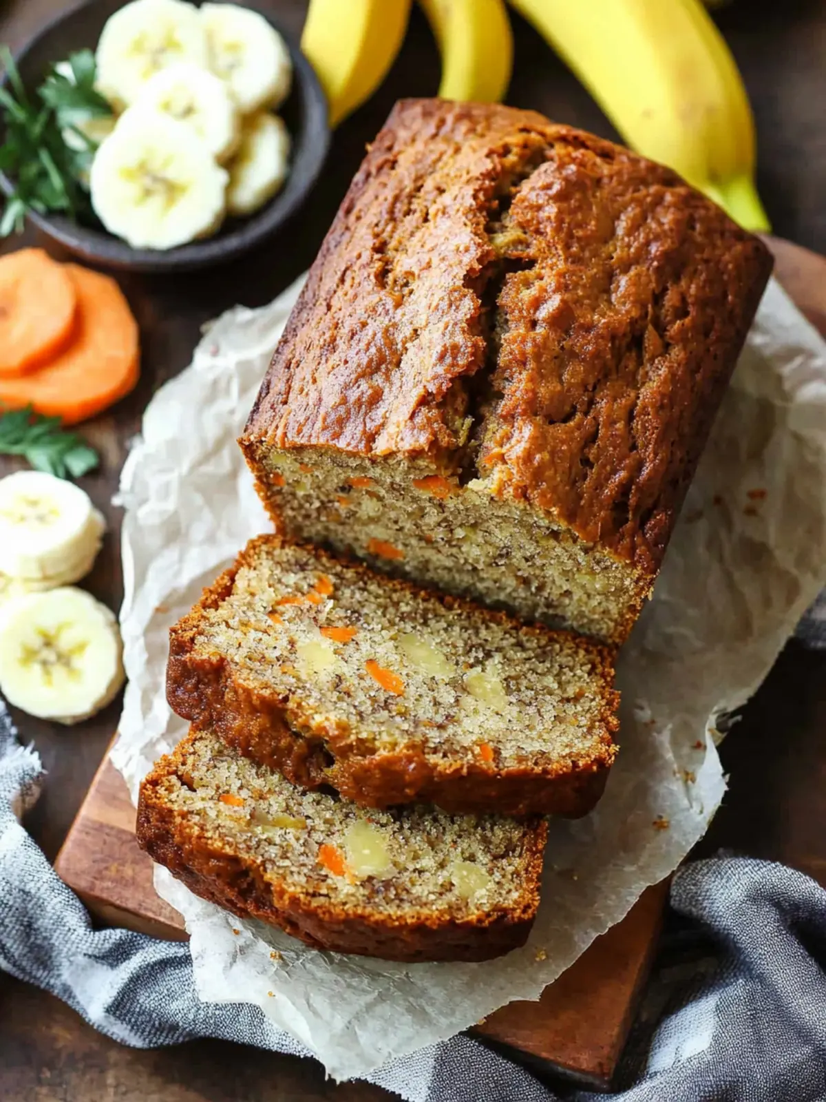 Moist Carrot Banana Bread with Crispy Walnuts and Coconut 5 Carrot Banana Bread