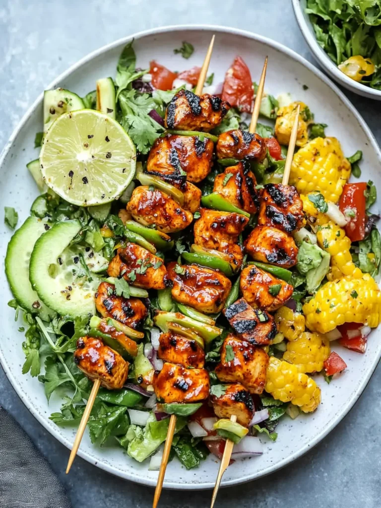 Grilled BBQ Chicken Skewer Salad: A Flavorful Summer Delight 4 BBQ Chicken Skewer Salad