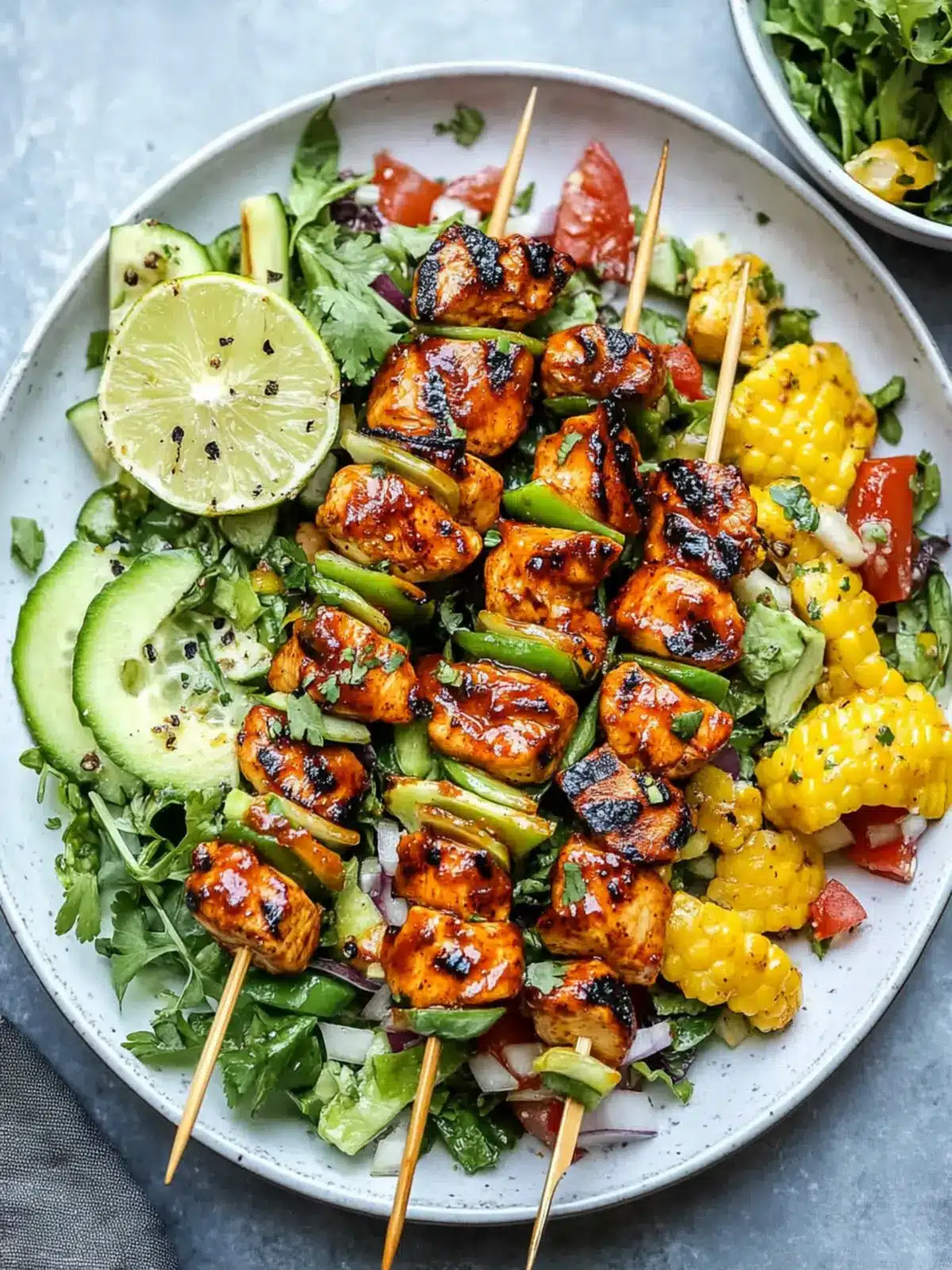 BBQ Chicken Skewer Salad
