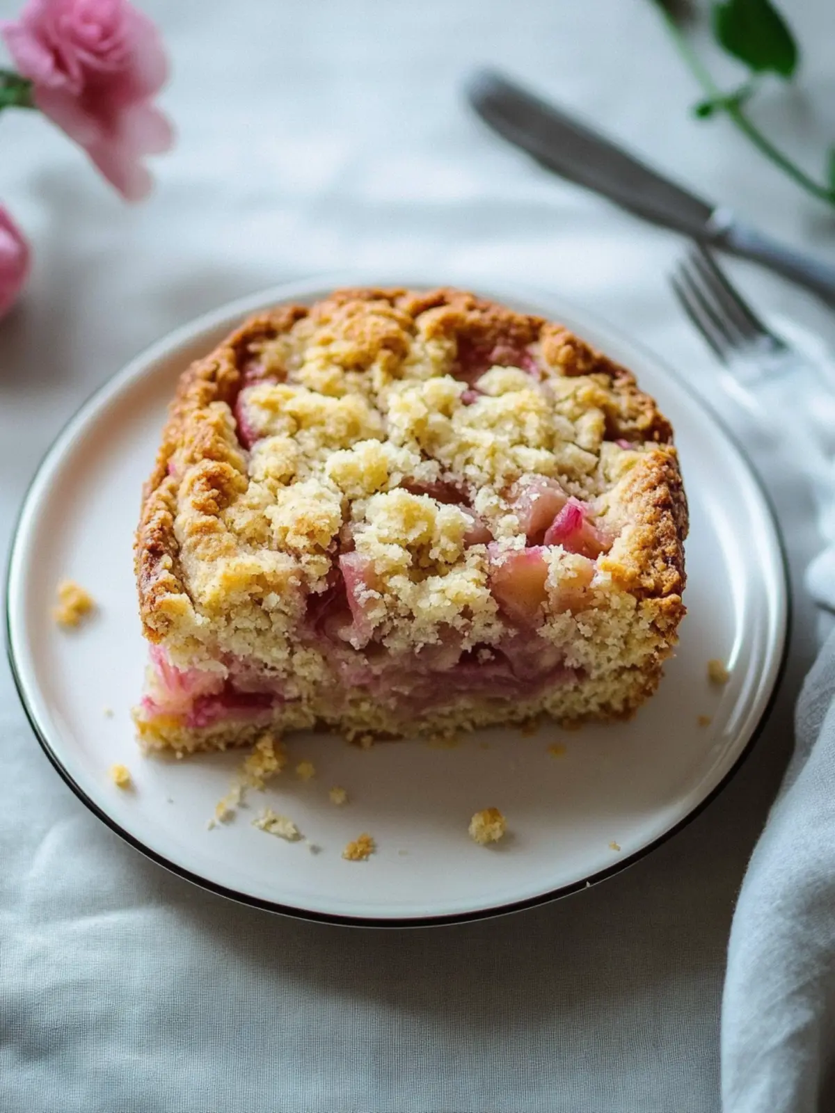 Irresistible Rhubarb Buckle with Buttery Crumb Topping 3 Rhubarb Buckle