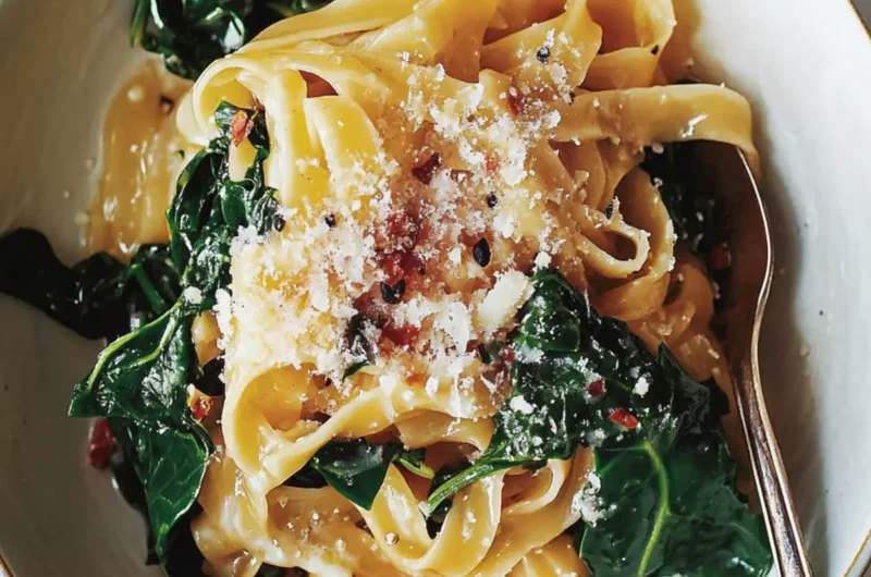 Potlikker Noodles With Mustard Greens