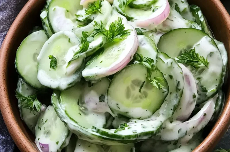 Homestyle Creamy Cucumber Salad