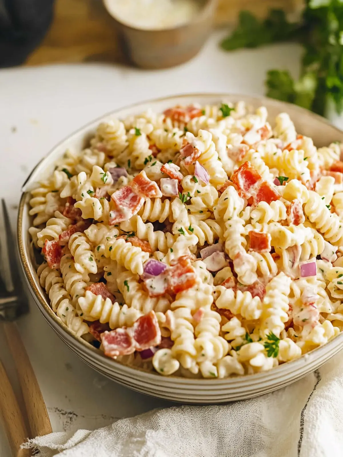 Simple Bacon Pasta Salad With Ranch