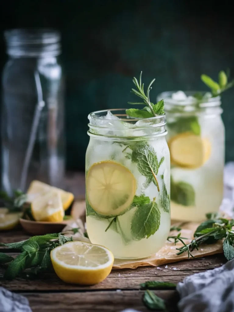 Refreshing Mint and Rosemary Lemonade with Vanilla Bliss 2 Mint and Rosemary Lemonade with Vanilla