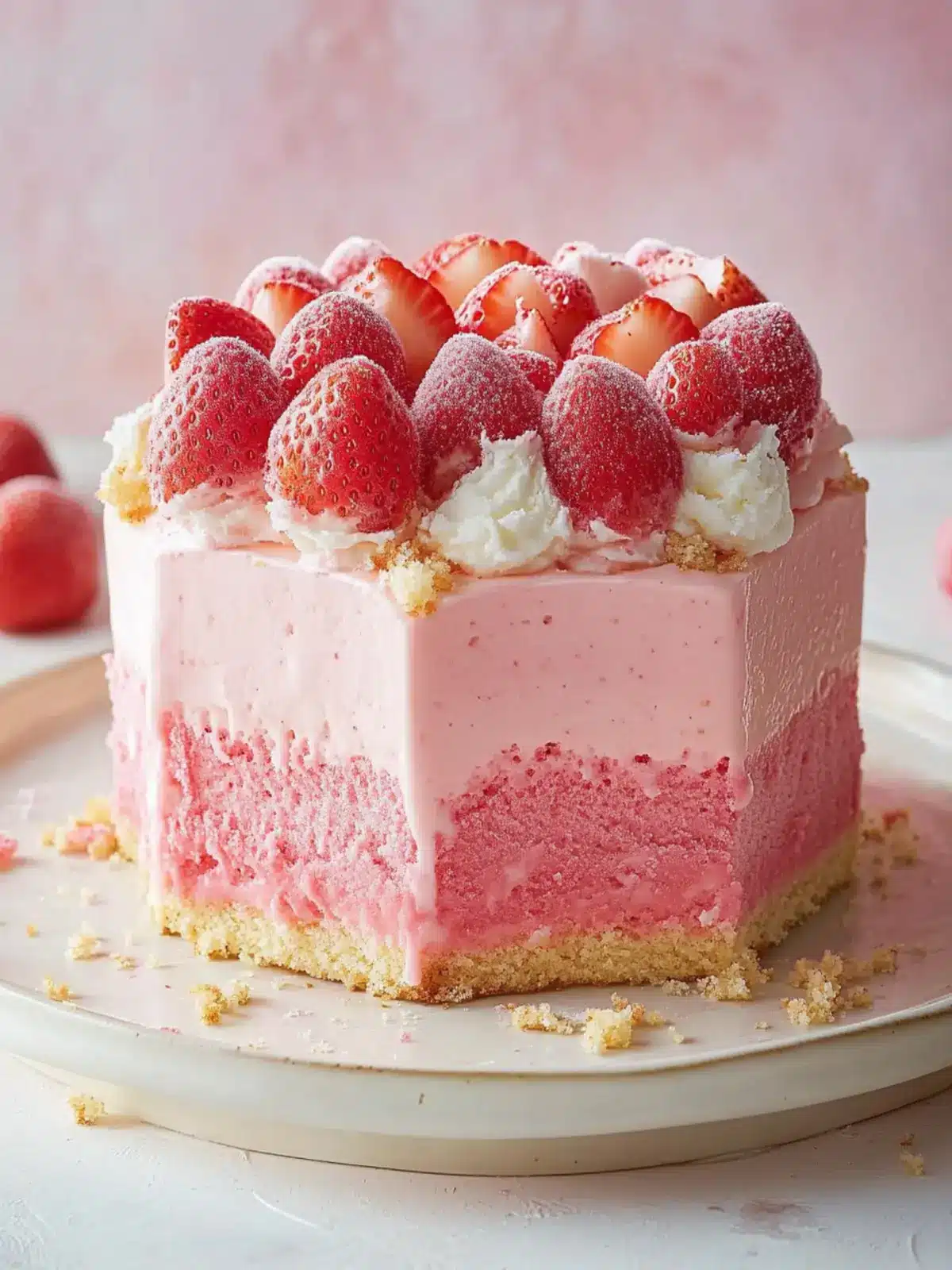 Strawberry Ice Cream Cake: Easy Nostalgic Summer Treat 2 Strawberry Ice Cream Cake